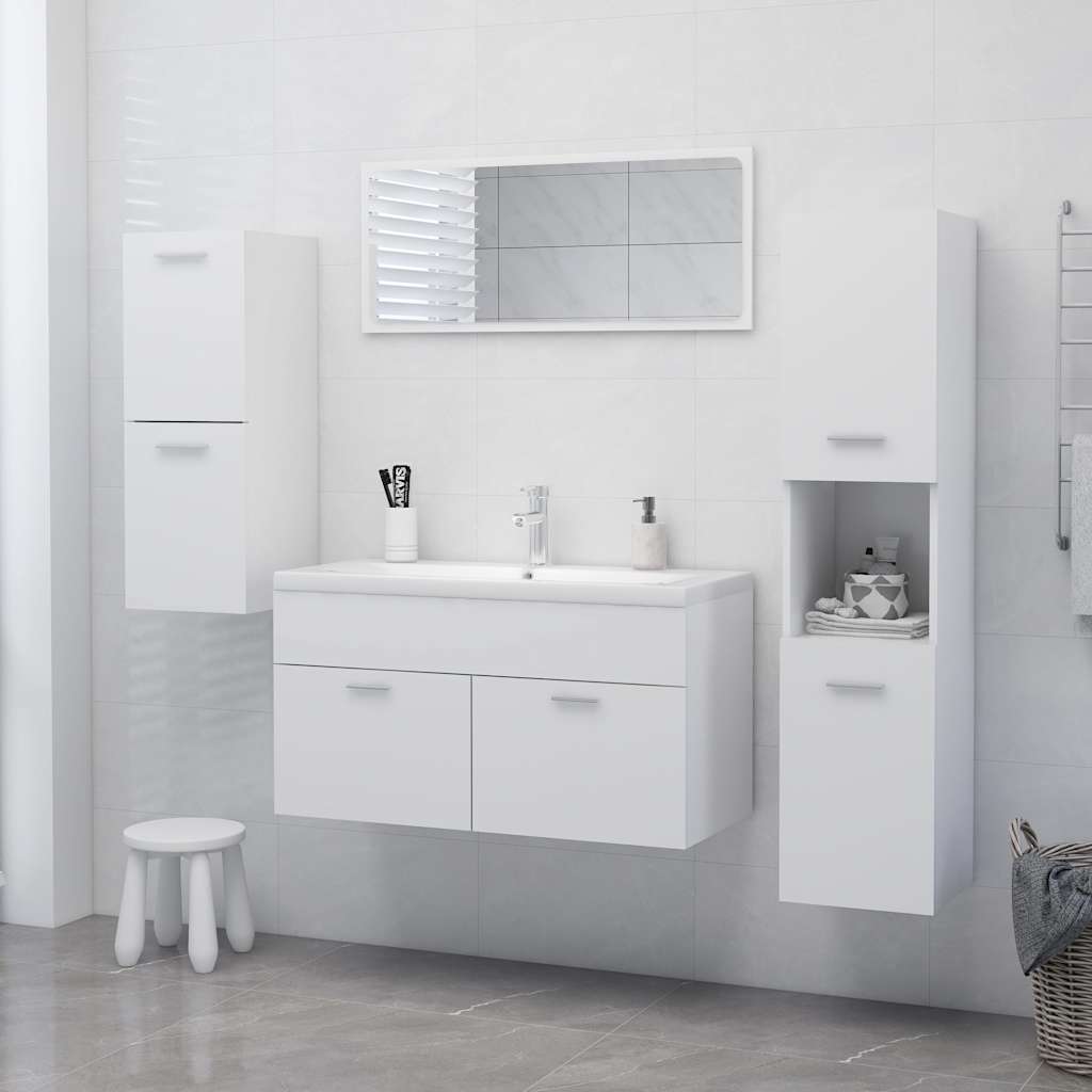 804988 vidaXL Bathroom Cabinet White 30x30x80 cm Engineered Wood 4