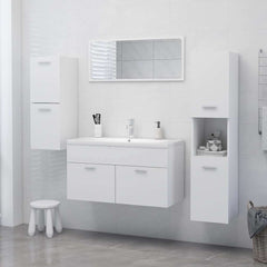 804988 vidaXL Bathroom Cabinet White 30x30x80 cm Engineered Wood 4