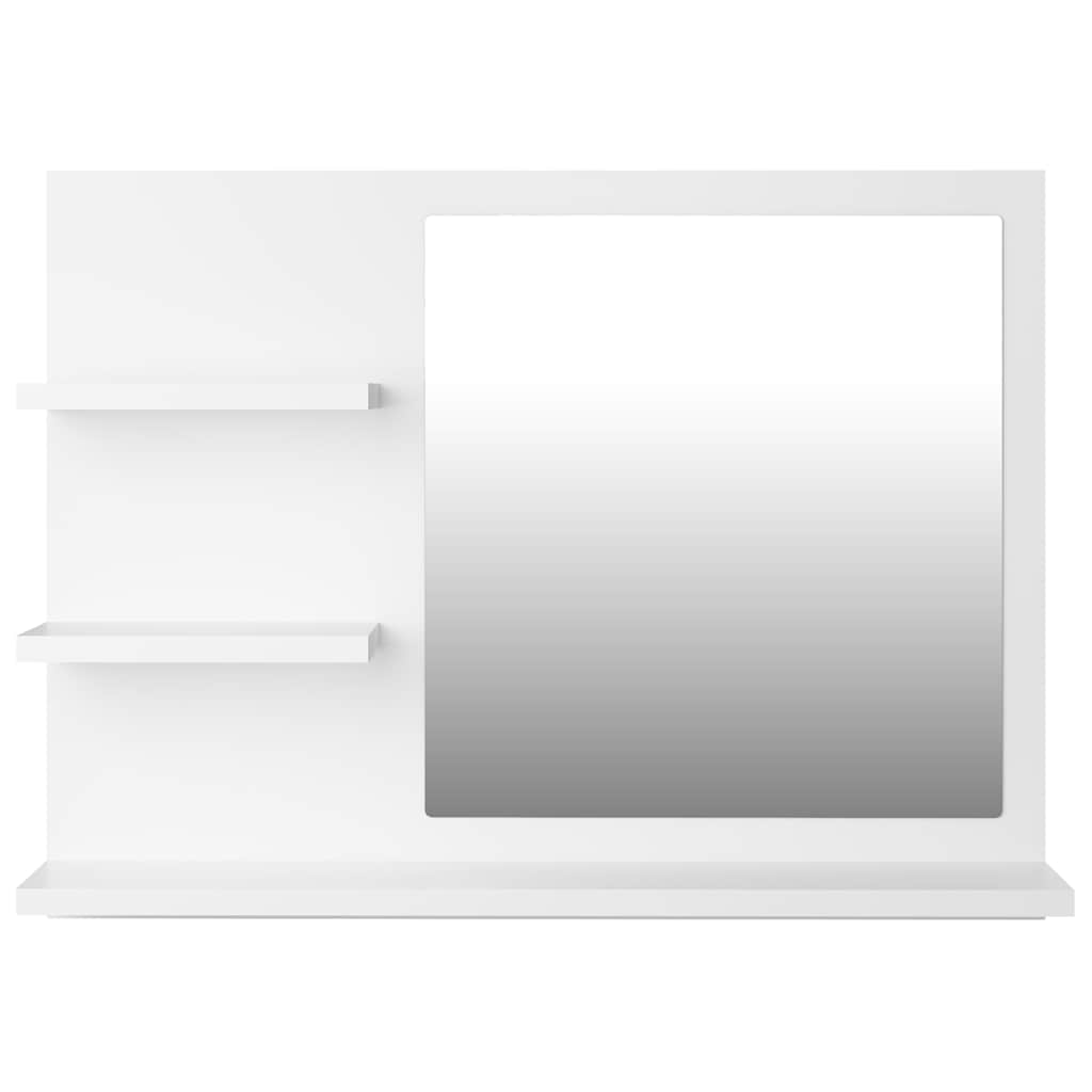 vidaXL Mirror | White | Engineered wood, Acrylic | Medium | Bathroom Mirror 4