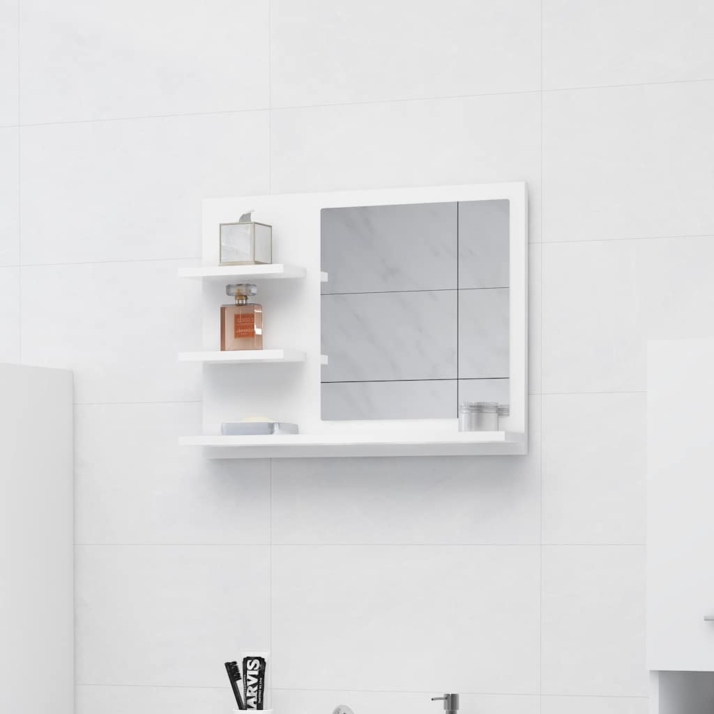 Bathroom Mirror 60x10,5x45 cm Engineered Wood White