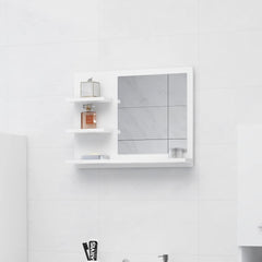 Bathroom Mirror 60x10,5x45 cm Engineered Wood White
