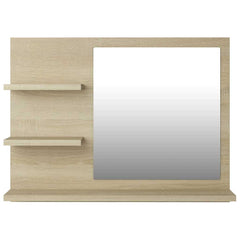 vidaXL Mirror | Sonoma oak | Engineered wood, acrylic | Medium | Mirror 4