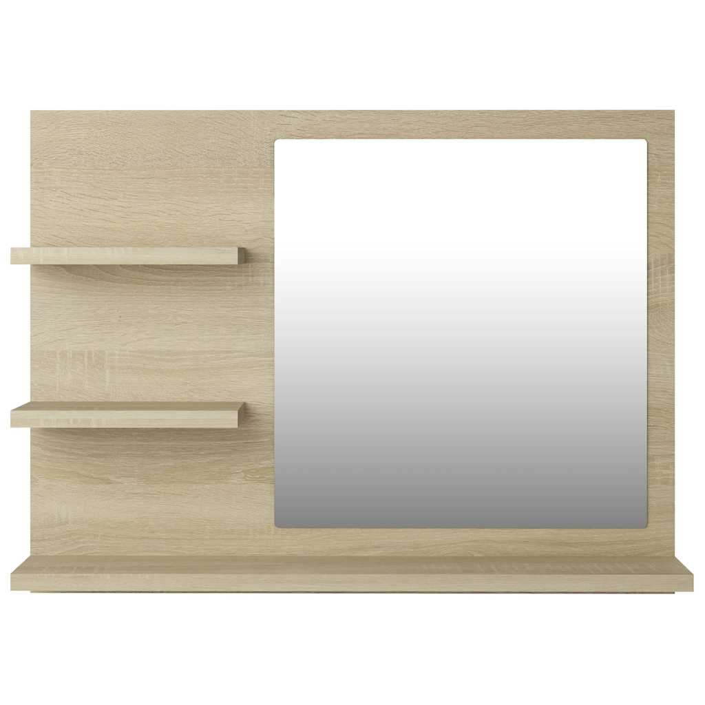 vidaXL Mirror | Sonoma oak | Engineered wood, acrylic | Medium | Mirror 4