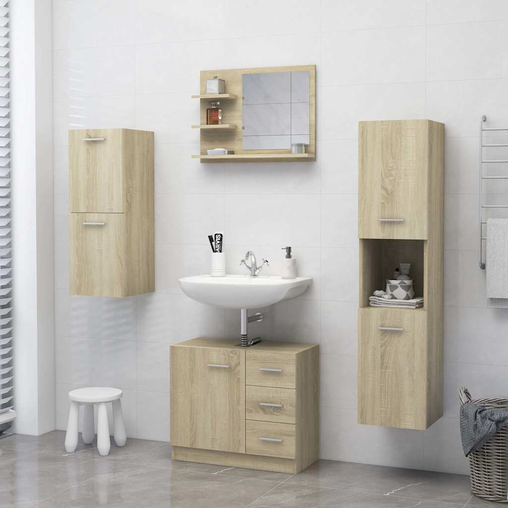 vidaXL Mirror | Sonoma oak | Engineered wood, acrylic | Medium | Mirror 6