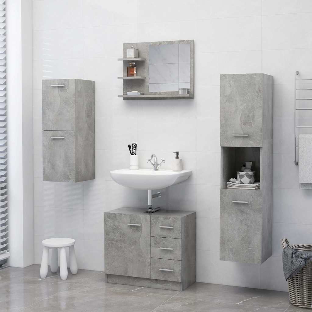 vidaXL Mirror | Concrete grey | Engineered wood, acrylic | Medium | Mirror 6
