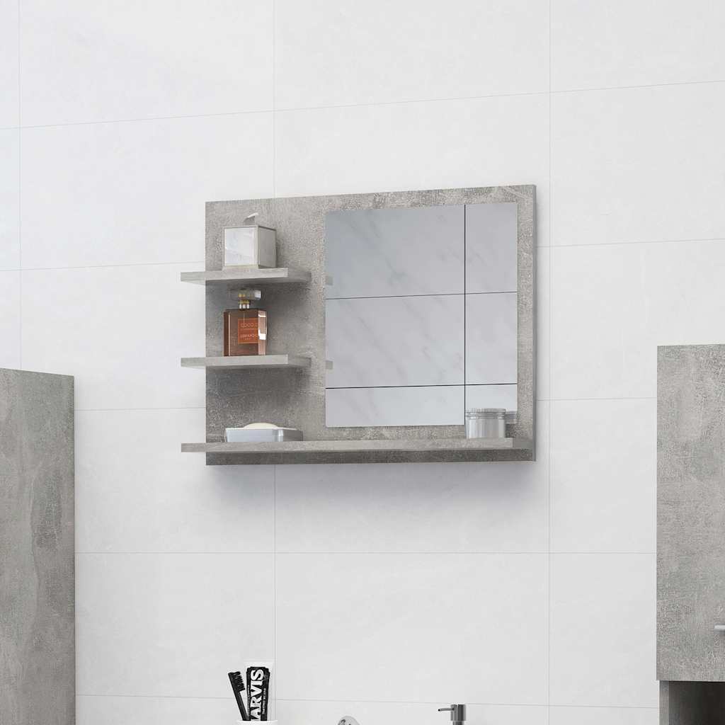 vidaXL Mirror | Concrete grey | Engineered wood, acrylic | Medium | Mirror 1