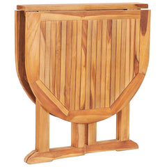 9 Piece Folding Outdoor Dining Set Solid Teak Wood Oval 120 x 70 x 75 cm 4-Seater (with armrest)