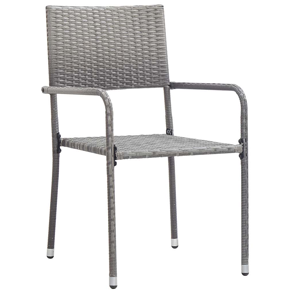vidaXL 3 Piece Garden Dining Set Poly Rattan Anthracite & Grey 4