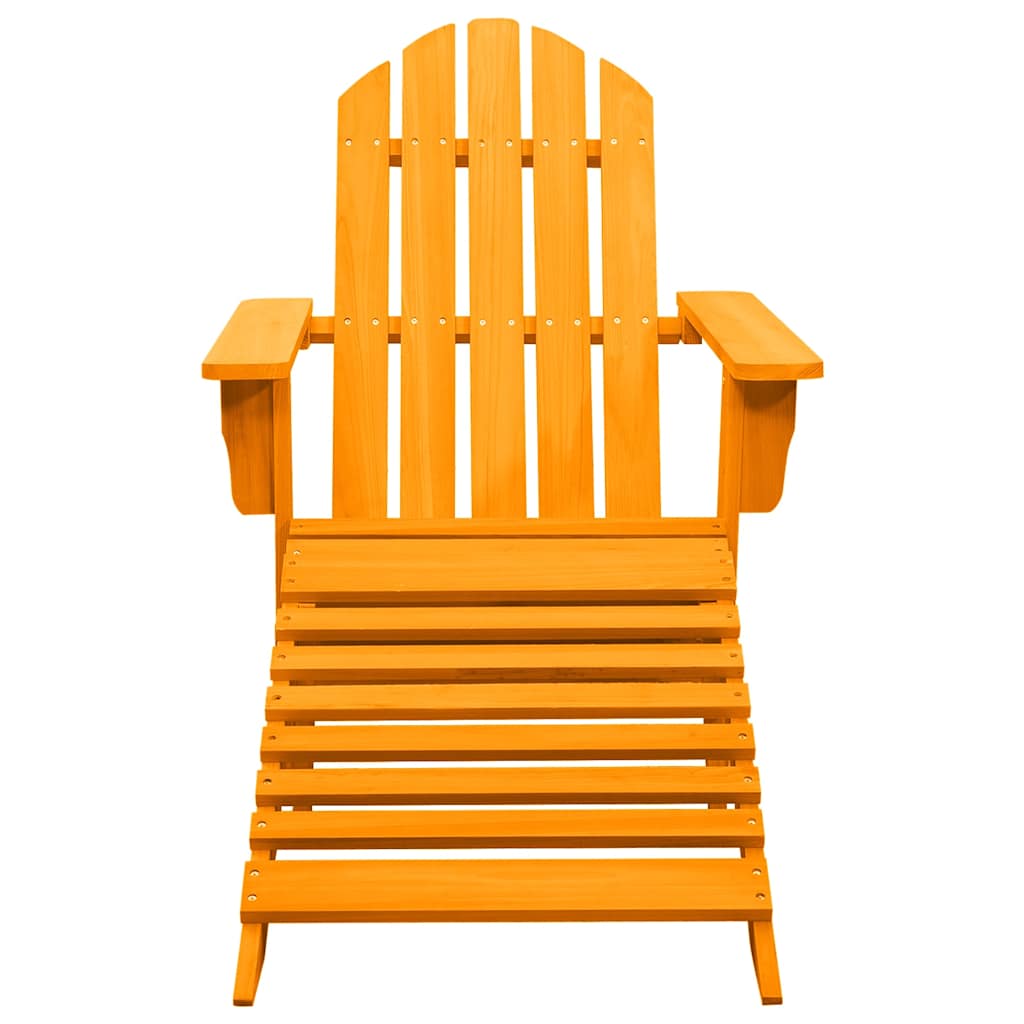 vidaXL Garden Adirondack Chair with Ottoman Solid Fir Wood Orange 2