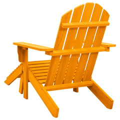 vidaXL Garden Adirondack Chair with Ottoman Solid Fir Wood Orange 4