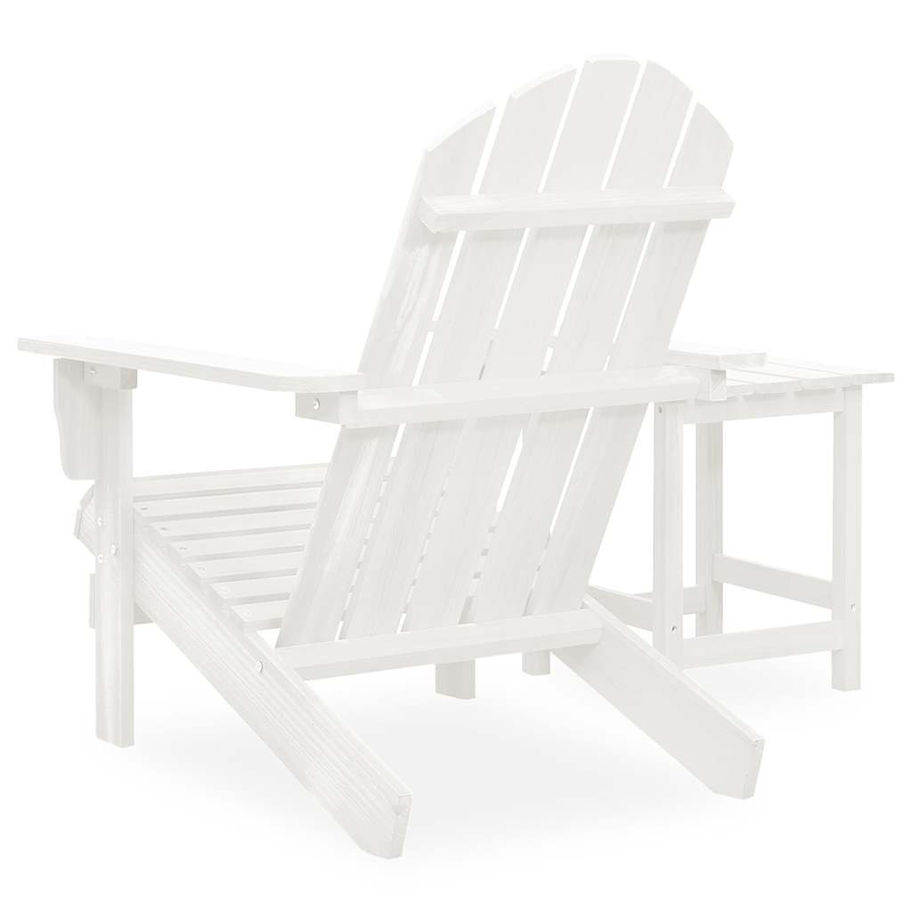 vidaXL Garden Adirondack Chair with Table Solid Fir Wood White 4