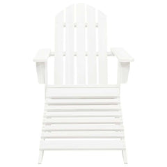 Garden Adirondack Chair with Ottoman&Table Solid Fir Wood White