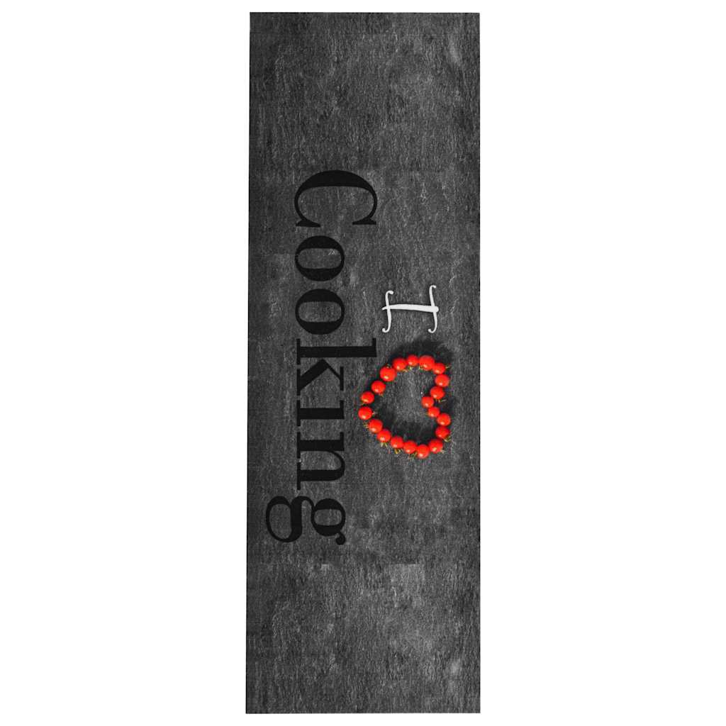 vidaXL Kitchen Carpet | Black | Polyamide | 60x300 cm | Pattern | Runner Rug 2