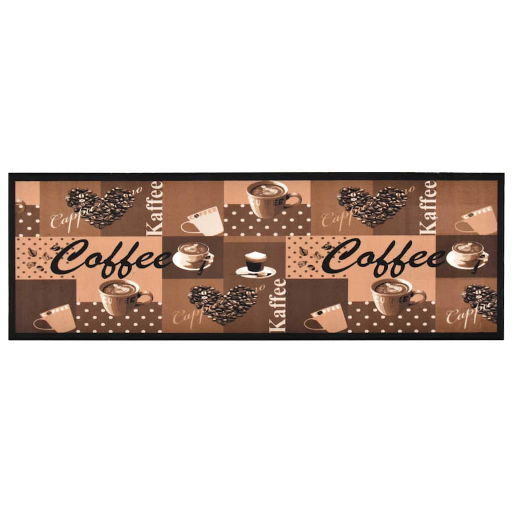 vidaXL Kitchen Carpet | Coffee brown | Polyamide, Latex | 300x60 cm | Non-slip 1