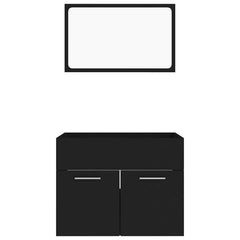 2 Piece Bathroom Furniture Set Engineered Wood Black