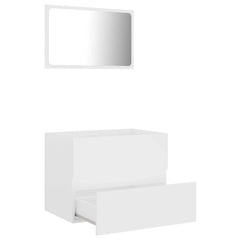 vidaXL Bathroom Furniture Set | White | Engineered Wood, Acrylic | Medium 3