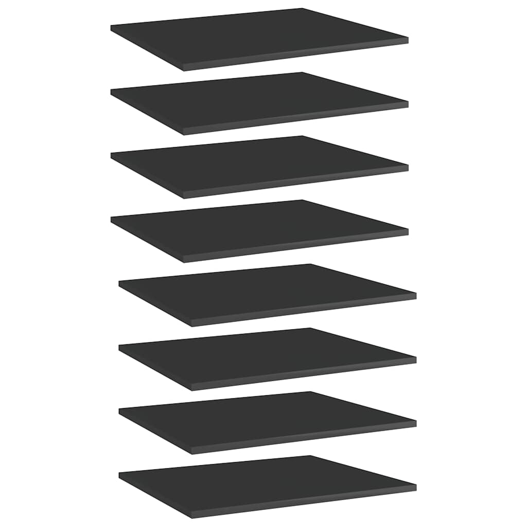 805279 vidaXL Bookshelf Boards 8 pcs High Gloss Black 60x50x1,5 cm Engineered Wood 1