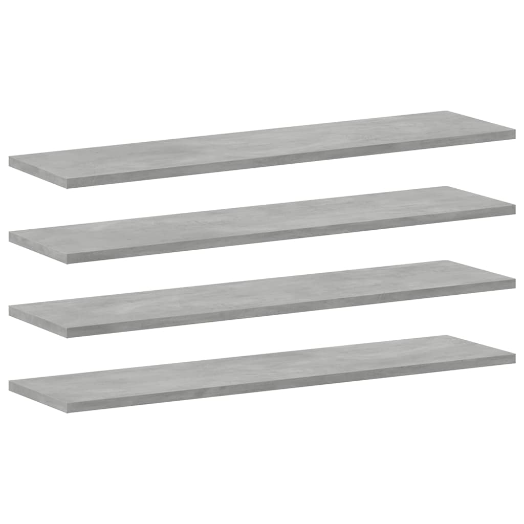 Bookshelf Boards 80x20x1,5 cm Engineered Wood 4 Width 80 cm Depth 20 cm Concrete grey