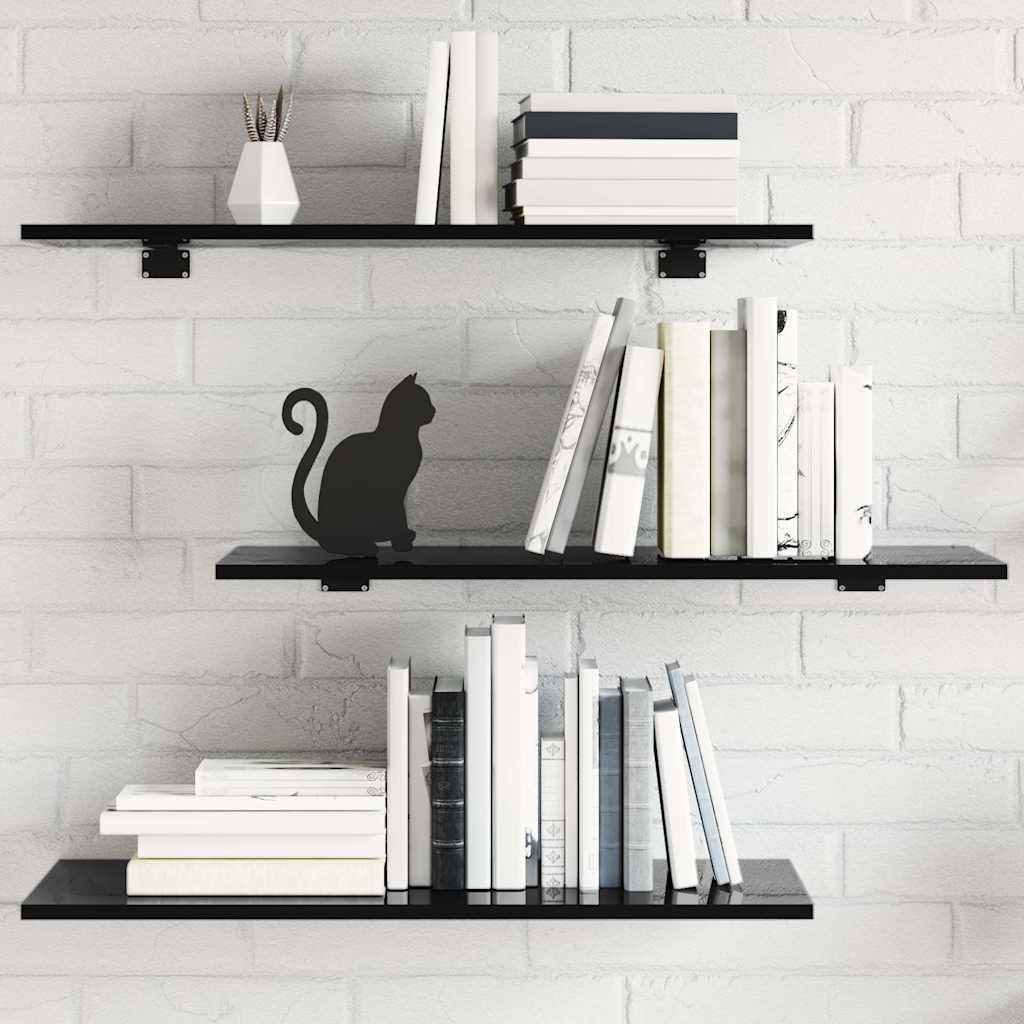 805327 vidaXL Bookshelf Boards 8 pcs High Gloss Black 80x30x1,5 cm Engineered Wood 1