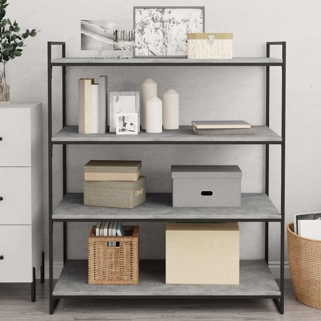 805422 vidaXL Bookshelf Boards 4 pcs Concrete Grey 100x50x1,5 cm Engineered Wood 3
