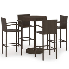 vidaXL Garden Bar Set | Brown | PE rattan | Medium | Seats Many | Garden Bar Set 2