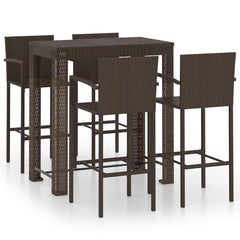 vidaXL Garden Bar Set | Brown | PE rattan | 5 Piece Set | Footrest 2