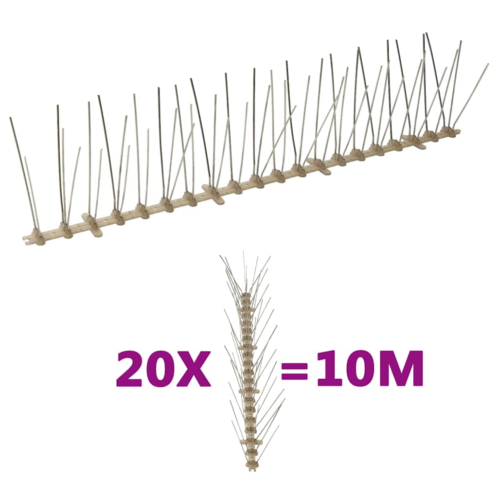 5-row Plastic Bird & Pigeon Spikes Set of 6 5 rows