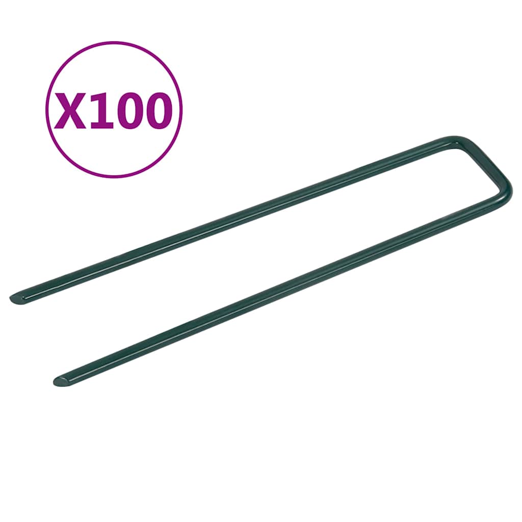 vidaXL Nails for Artificial Grass 100 pcs U-shape Iron 1