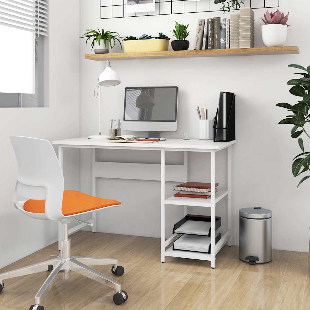 Computer Desk 105x50x72 cm MDF and Metal White