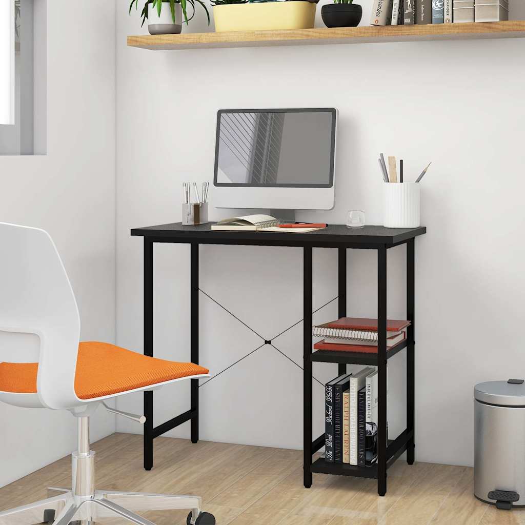 Computer Desk 80x40x72 cm MDF and Metal Black