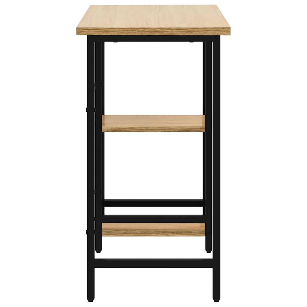 Computer Desk 80x40x72 cm MDF and Metal Black and light oak
