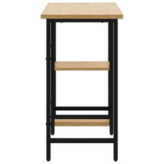 Computer Desk 80x40x72 cm MDF and Metal Black and light oak