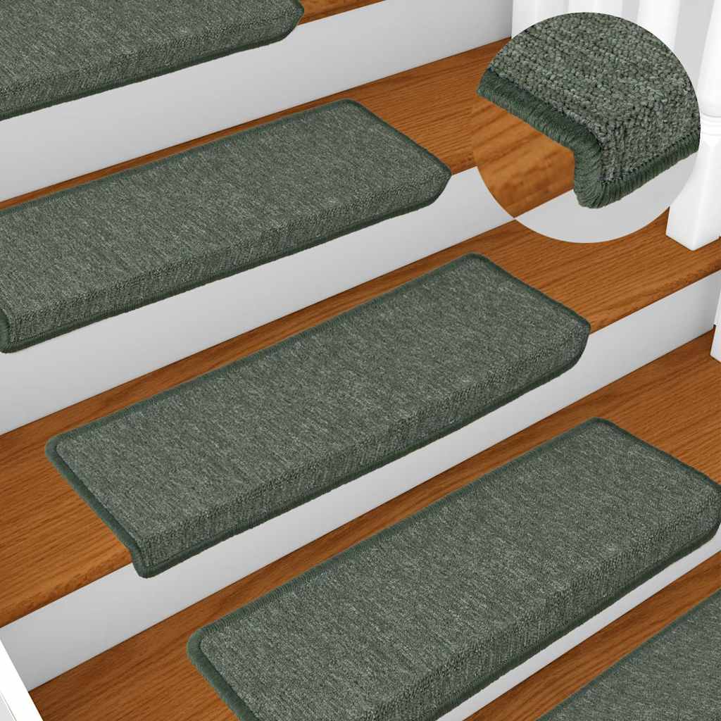 Stair Mats Rectangular Edge 15 in Dark Green