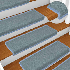 Stair Mats Rectangular Edge 15 in Sea Blue