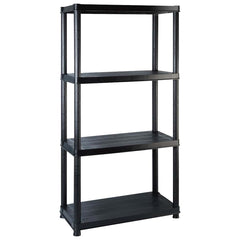 vidaXL Storage Shelf 4-Tier Black 122x30.5x130 cm Plastic 2