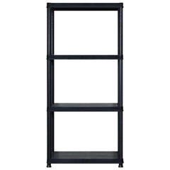 vidaXL Storage Shelf 4-Tier Black 122x30.5x130 cm Plastic 3