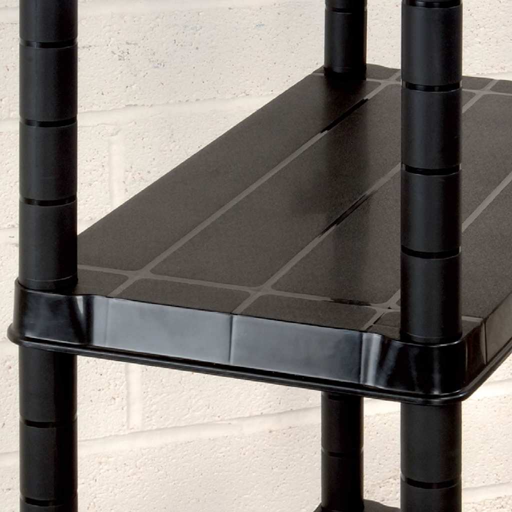 vidaXL Storage Shelf 4-Tier Black 122x30.5x130 cm Plastic 5