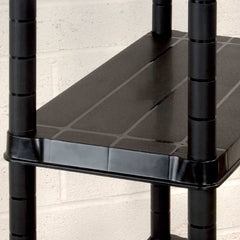 vidaXL Storage Shelf 4-Tier Black 122x30.5x130 cm Plastic 5
