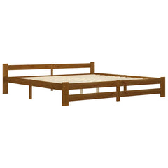 vidaXL Bed Frame without Mattress Honey Brown Solid Pine Wood 200x200cm 2