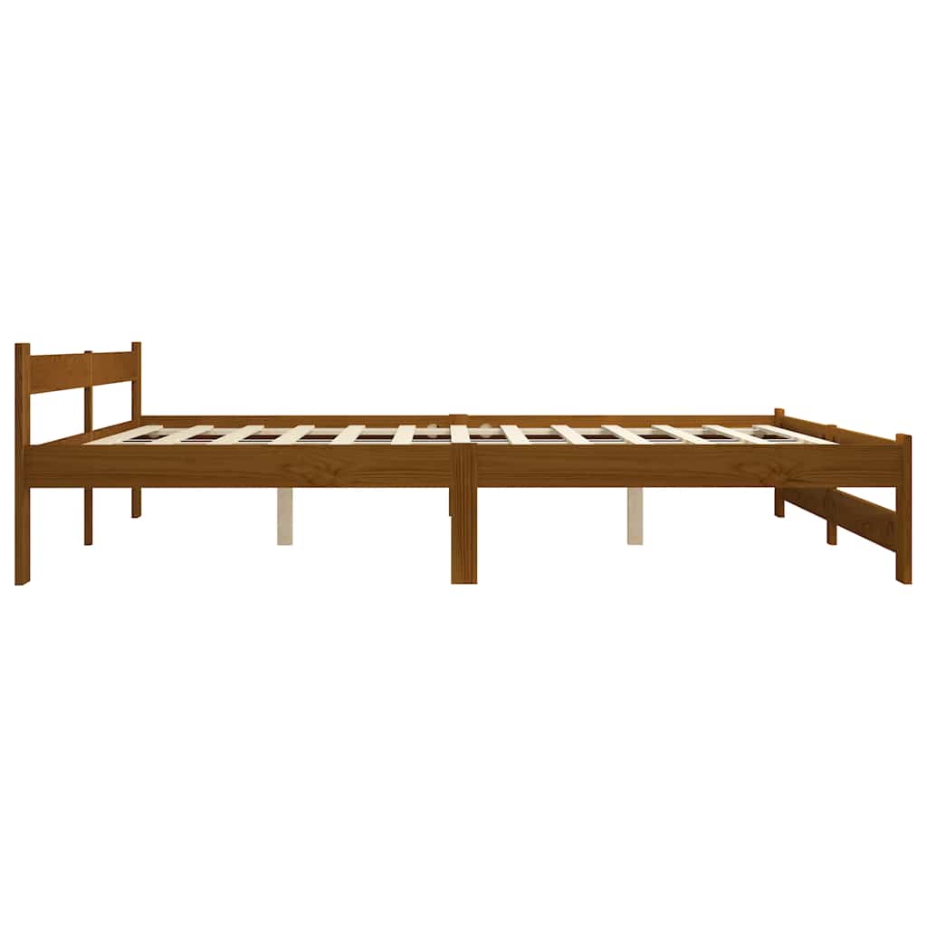 vidaXL Bed Frame without Mattress Honey Brown Solid Pine Wood 200x200cm 4