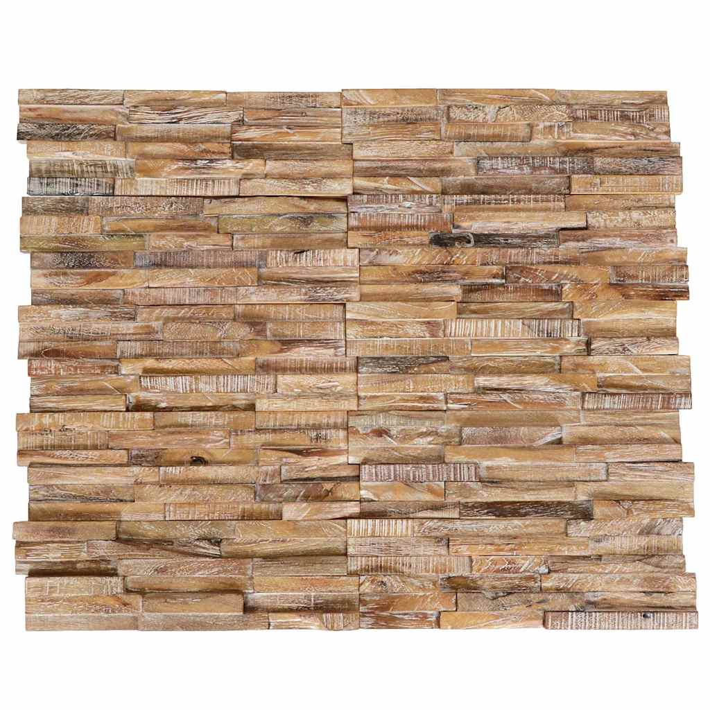 3D Wall Cladding Panels 10 pcs 1,01 m² Solid Teak Wood 56 x 18 x 2 cm
