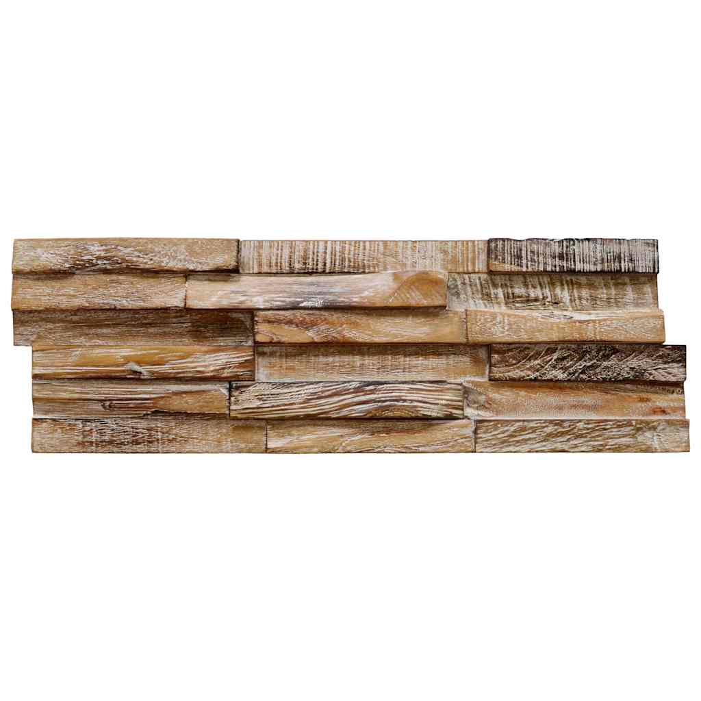 3D Wall Cladding Panels 10 pcs 1,01 m² Solid Teak Wood 56 x 18 x 2 cm