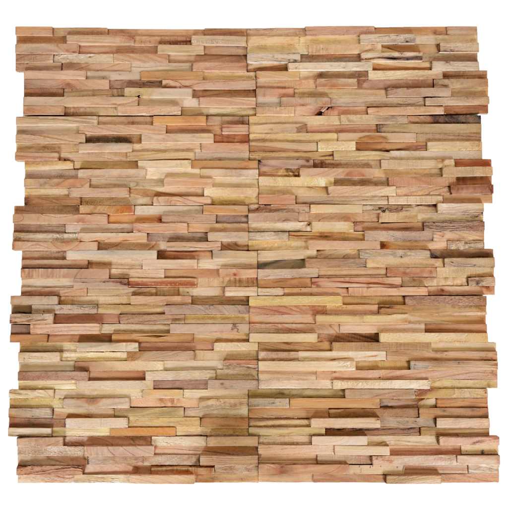 3D Wall Cladding Panels 10 pcs 1,01 m² Solid Teak Wood 56 x 20 x 2 cm
