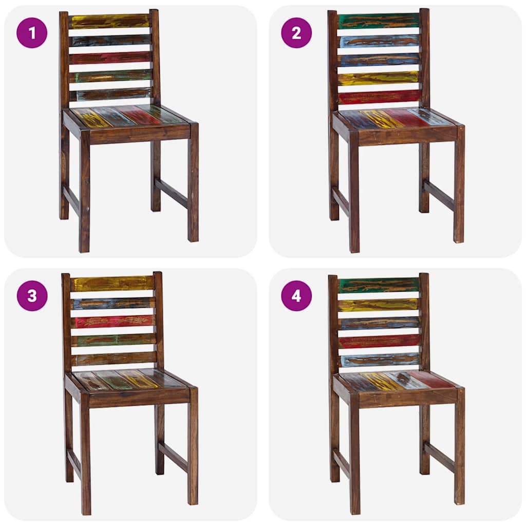 vidaXL Dining Chairs 2 pcs Solid Reclaimed Wood 3