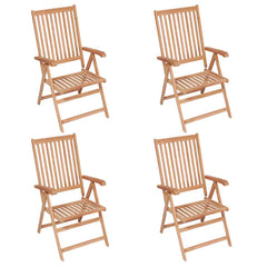 Reclining Folding Chairs Solid Teak Wood 4