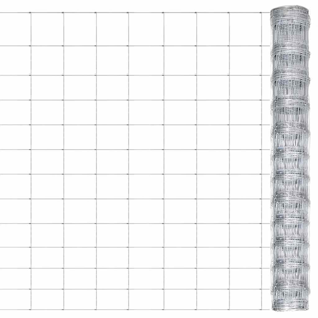 vidaXL Garden Fence Galvanised Steel 50x1,25 m Silver 1