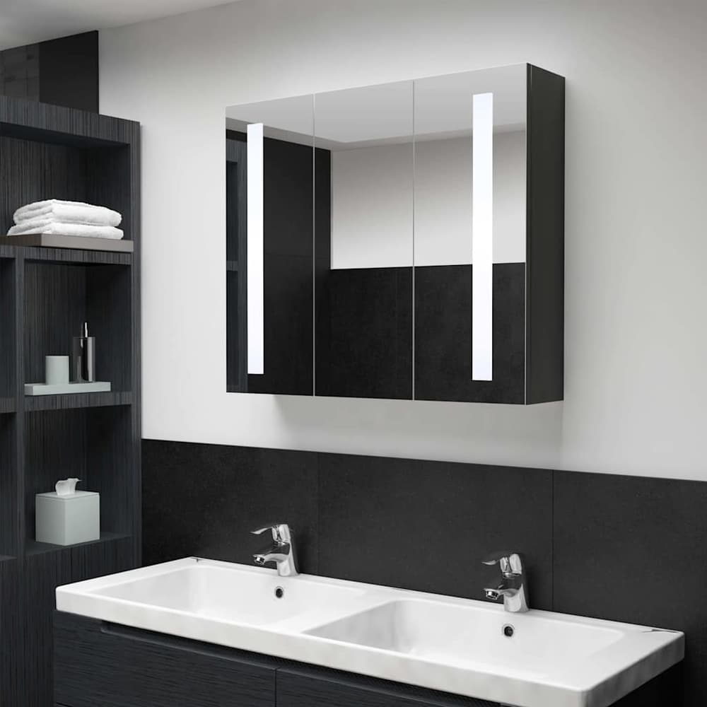 325544 vidaXL LED Bathroom Mirror Cabinet 89x14x62 cm 1
