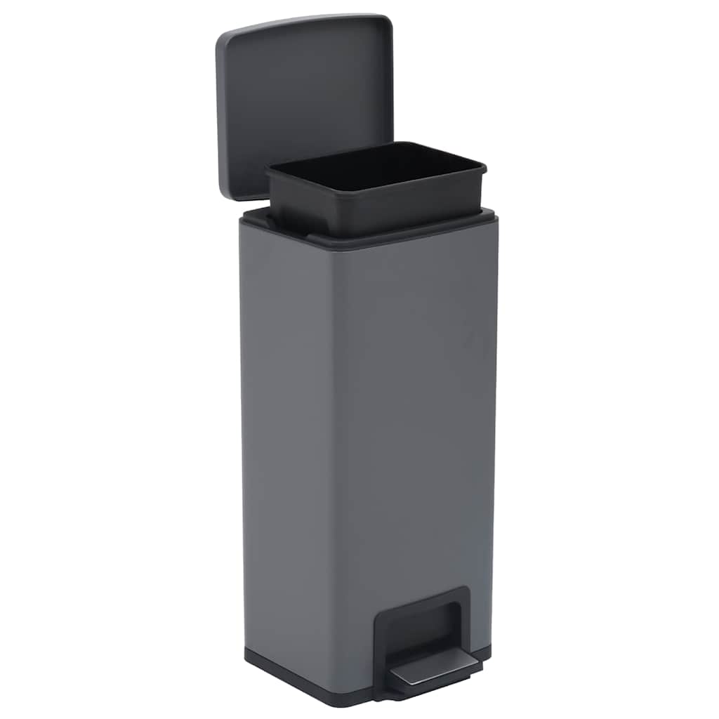 Dustbin with Pedal Anti-fingerprint 30L Stainless Steel Grey