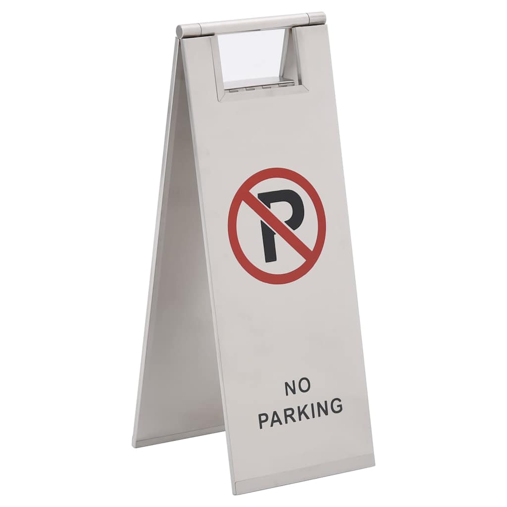 149574 vidaXL Folding Parking Sign Stainless Steel 1
