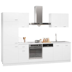 vidaXL 7 Piece Kitchen Cabinet Set Lyon" White Engineered Wood 2